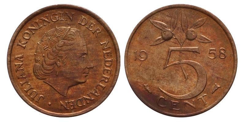 5 cent Juliana 1958. FDC.