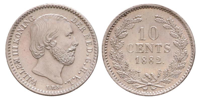 10 cent Willem III 1882. FDC.