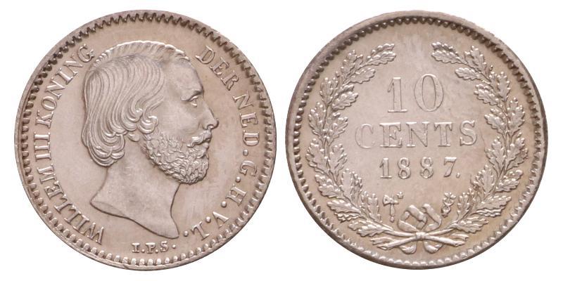 10 cent Willem III 1887. FDC.