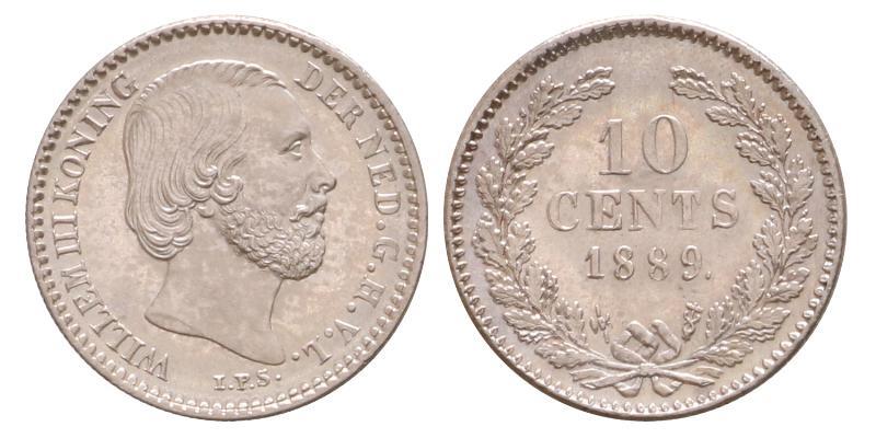 10 cent Willem III 1889. FDC.