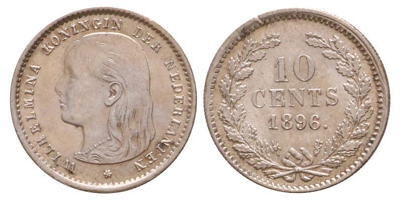 10 cent Wilhelmina 1896. Prachtig.