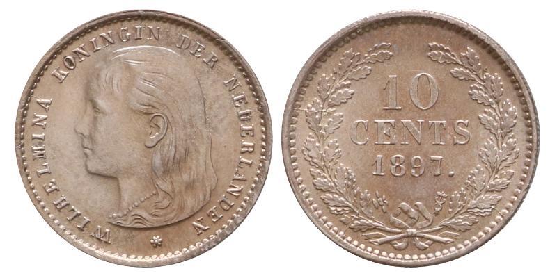 10 cent Wilhelmina 1897. FDC.
