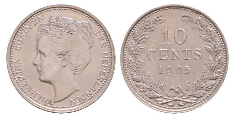 10 cent Wilhelmina 1905. FDC.