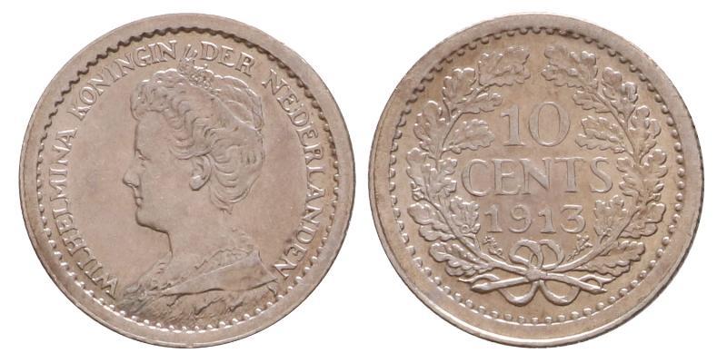 10 cent Wilhelmina 1913. FDC.