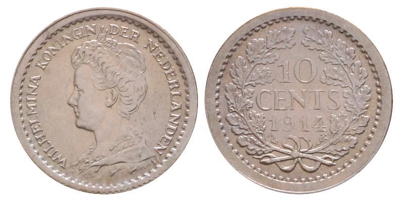 10 cent Wilhelmina 1914. Prachtig.
