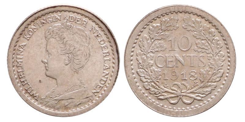 10 cent Wilhelmina 1918. FDC.