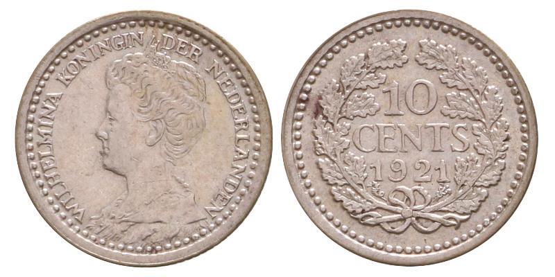 10 cent Wilhelmina 1921. Prachtig +.