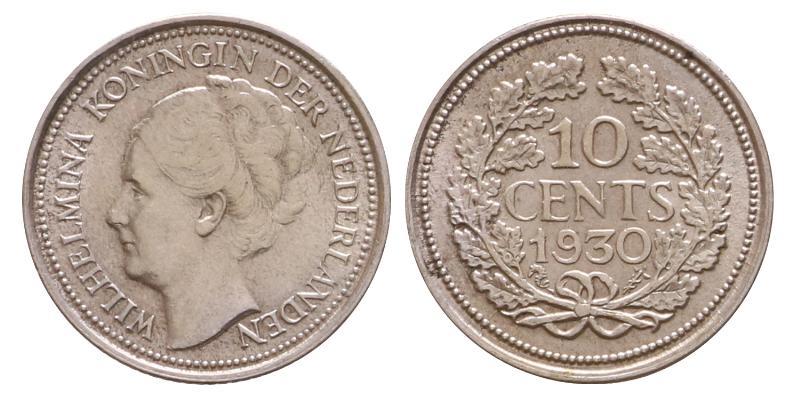 10 cent Wilhelmina 1930. Prachtig.