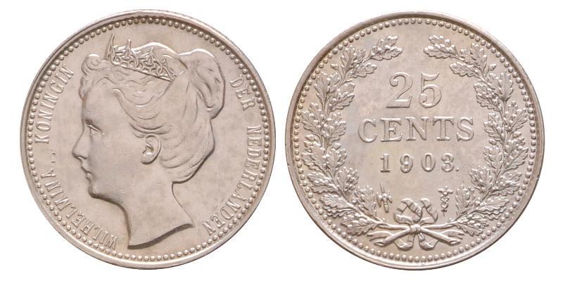 25 cent Wilhelmina 1903. FDC.