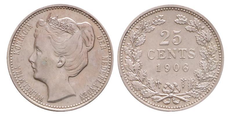 25 cent Wilhelmina 1906. FDC -.