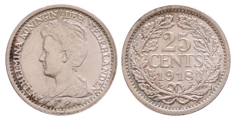25 cent Wilhelmina 1918. FDC.