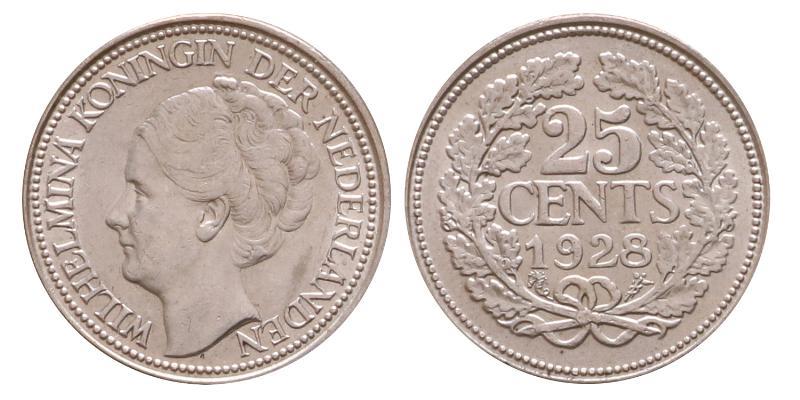 25 cent Wilhelmina 1928. FDC.