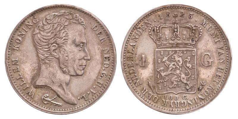 1 gulden Willem I 1823 U. Zeer Fraai / Prachtig.