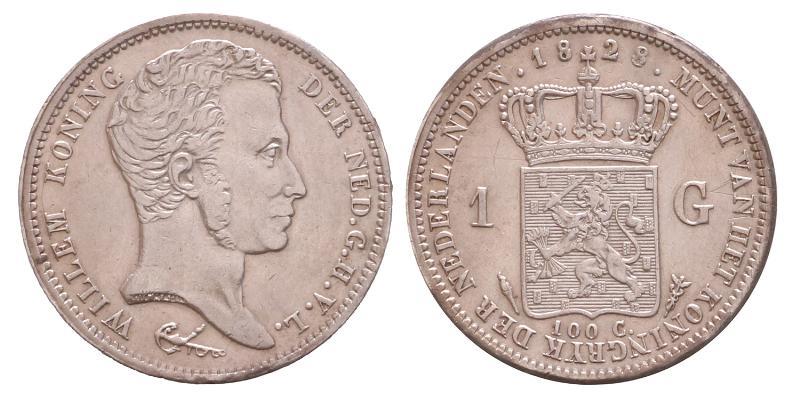 1 gulden Willem I 1828 U. Prachtig -.