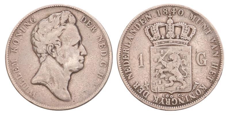 1 gulden Willem I 1840. Fraai / Zeer Fraai.
