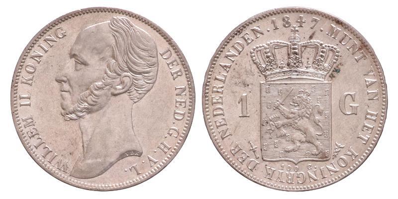 1 gulden Willem II 1847. FDC.