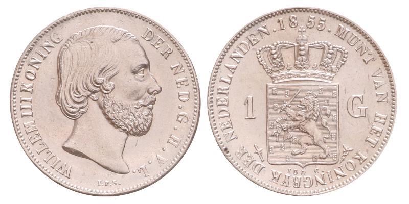 1 gulden Willem III 1855. FDC.