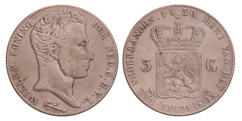 3 gulden Willem I 1830/24. Zeer Fraai -.