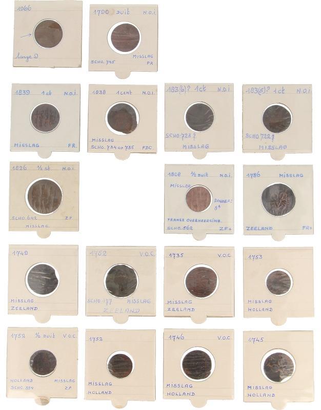 Lot (17) Vnl. V.O.C. misslagen van Duiten etc.