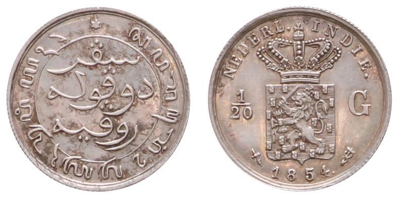 Nederlands-Indië. Willem III. 1/20 Gulden 1854.
