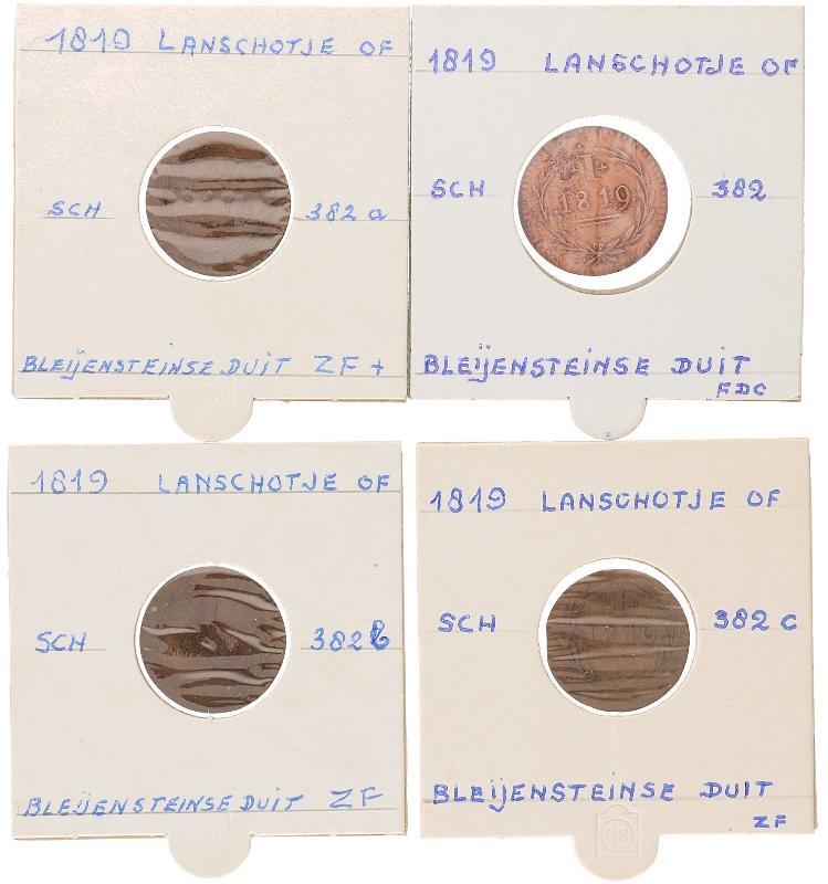 Lot (4) Bleyensteinse duiten 1819.