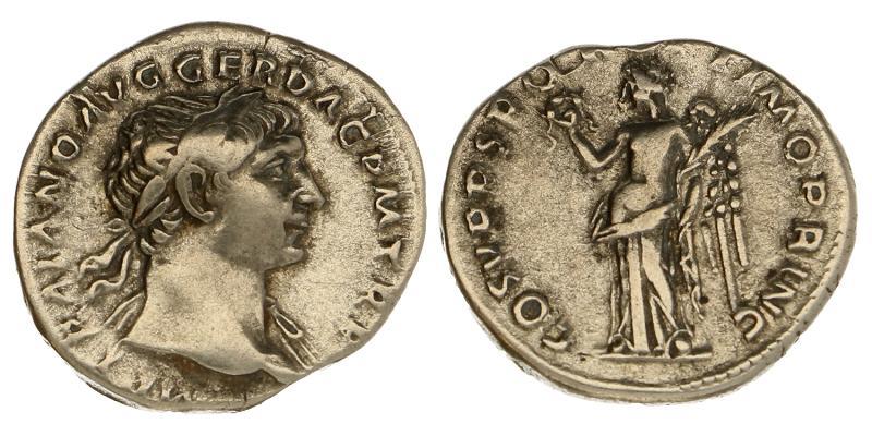 Trajan. 98-17. Denarius.