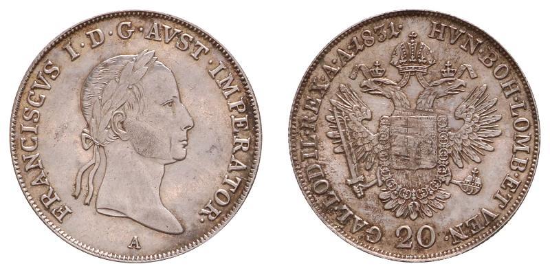 Austria. Kranz II. 20 Kreuzer 1831 A.
