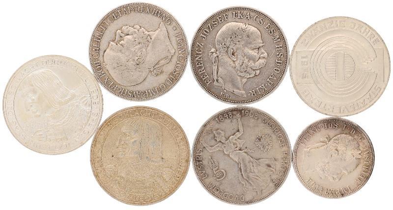 Austria. Lot (7) Silver coins. Gulden 1879 UNC. 156 grams.
