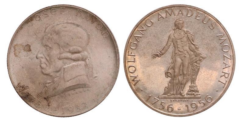 Austria. Lot (2) 2 Schilling 1932 and 25 Schilling 1956.