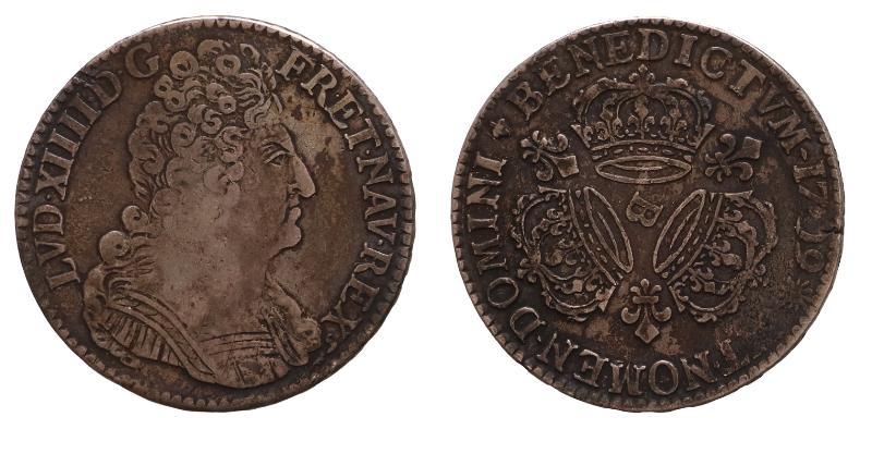 France. Louis XIV. 1/2 Ecu aux trois couronnes 1709 B, reformation.