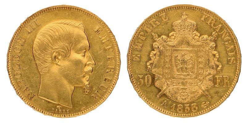 France. Napoleon III. 50 Francs 1858 A.