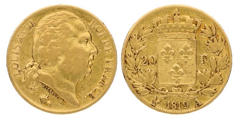 France. Louis XVIII. 20 Francs 1891 A.