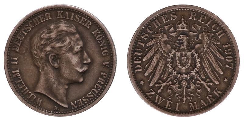 Germany. Prussia. 2 Mark 1907 A.