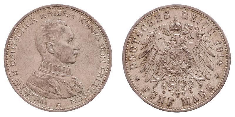 Germany. Prussia. 5 Mark 1914 A.