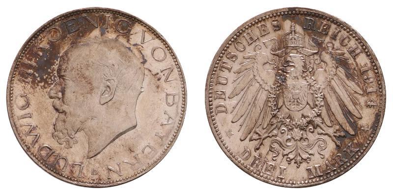 Germany. Bavaria. 3 Mark 1914 D.