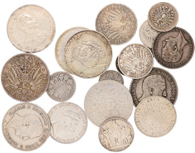 Germany. Prussia. Lot (20) 1/2 Mark to 5 Mark.