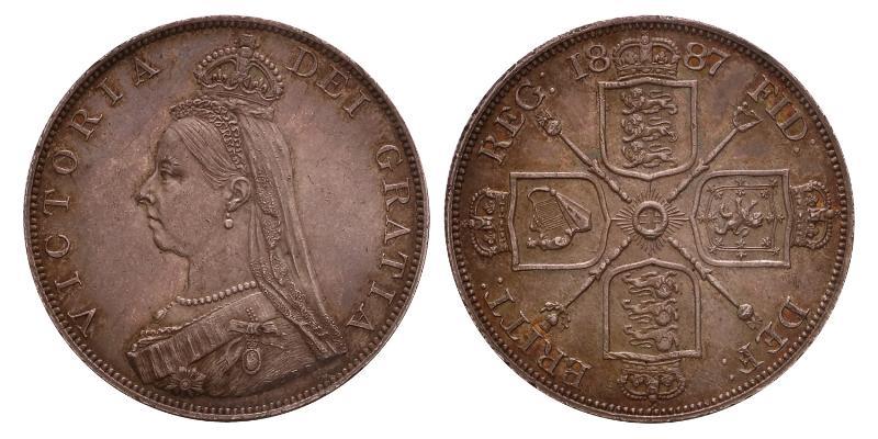 Great Britain. Victoria. Double Florin 1887 roman 1.