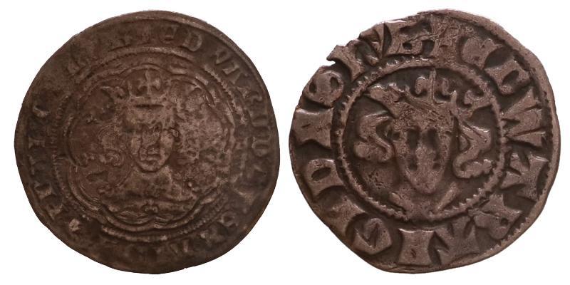 Great Britain. Edward III Groat. York mint and penny London mint.