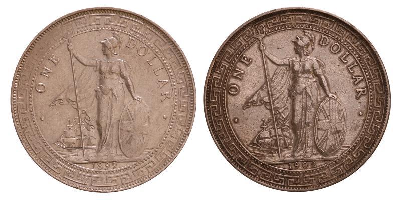 Great Britain. Lot (2) Trade dollar 1899B and 1902 B.