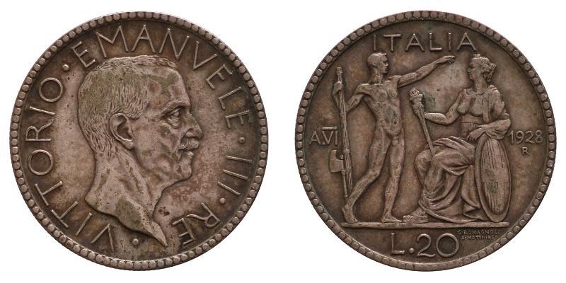 Italia. 20 Lire 1928.