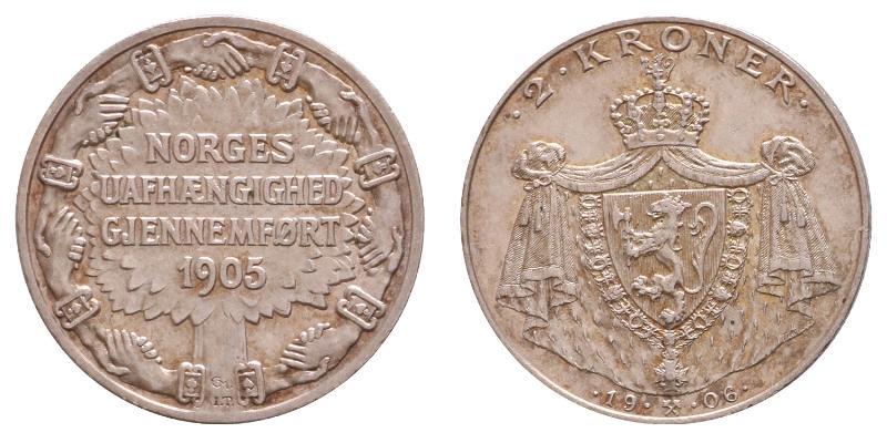 Norway. Haakon VII. 2 Kroner 1906.