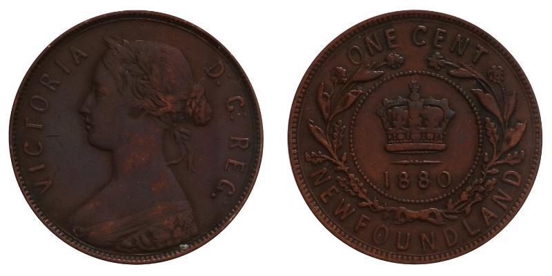 Canada. Newfoundland. One cent 1880, oval 0.