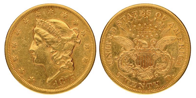 USA. 20 Dollars 1875 S.