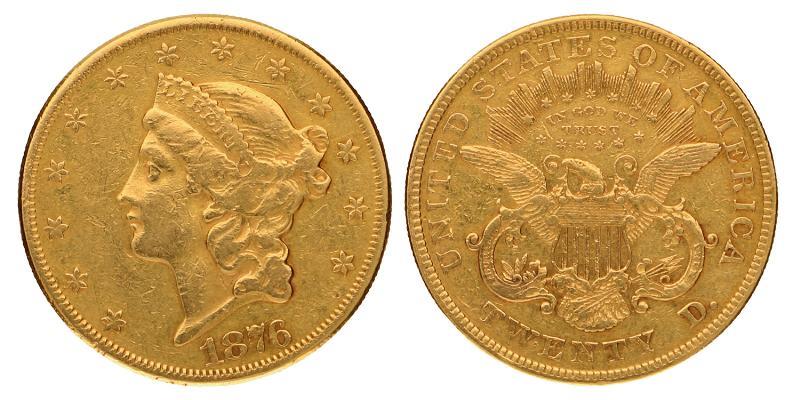 USA. 20 Dollars 1876.