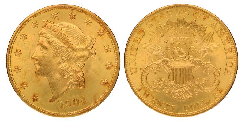 USA. 20 Dollars 1904.