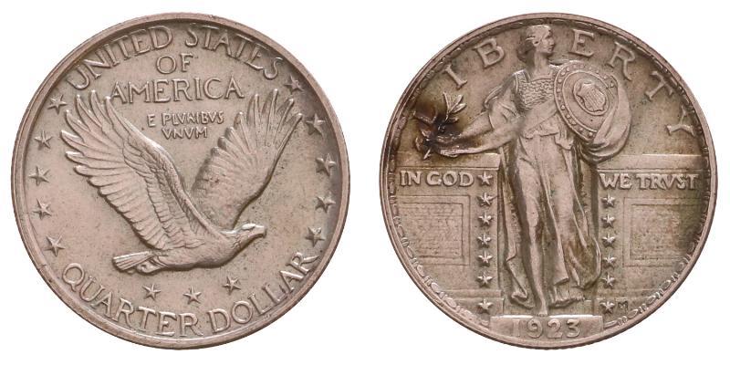 USA. 25 Cents 1923.