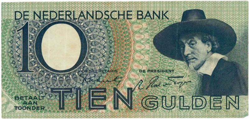 Nederland. 10 gulden. Bankbiljet. Type 1943I. Staalmeester. - Fraai +.