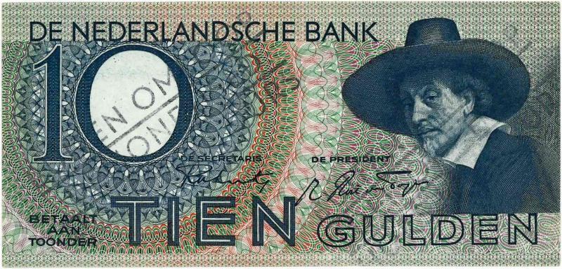 Nederland. 10 gulden. Bankbiljet. Type 1943I. Staalmeester. - Fraai.