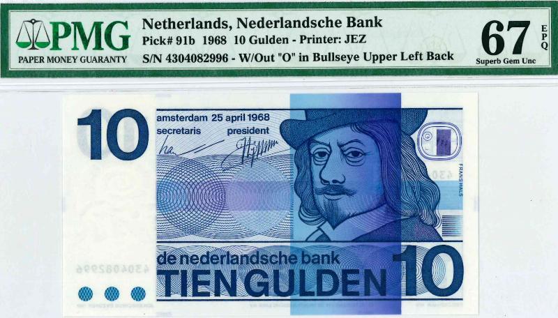 Nederland. 10 gulden. Bankbiljet. Type 1968. Frans Hals. - Superb Gem UNC.