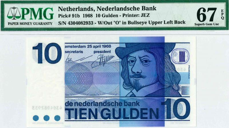 Nederland. 10 gulden. Bankbiljet. Type 1968. Frans Hals. - Superb Gem UNC.